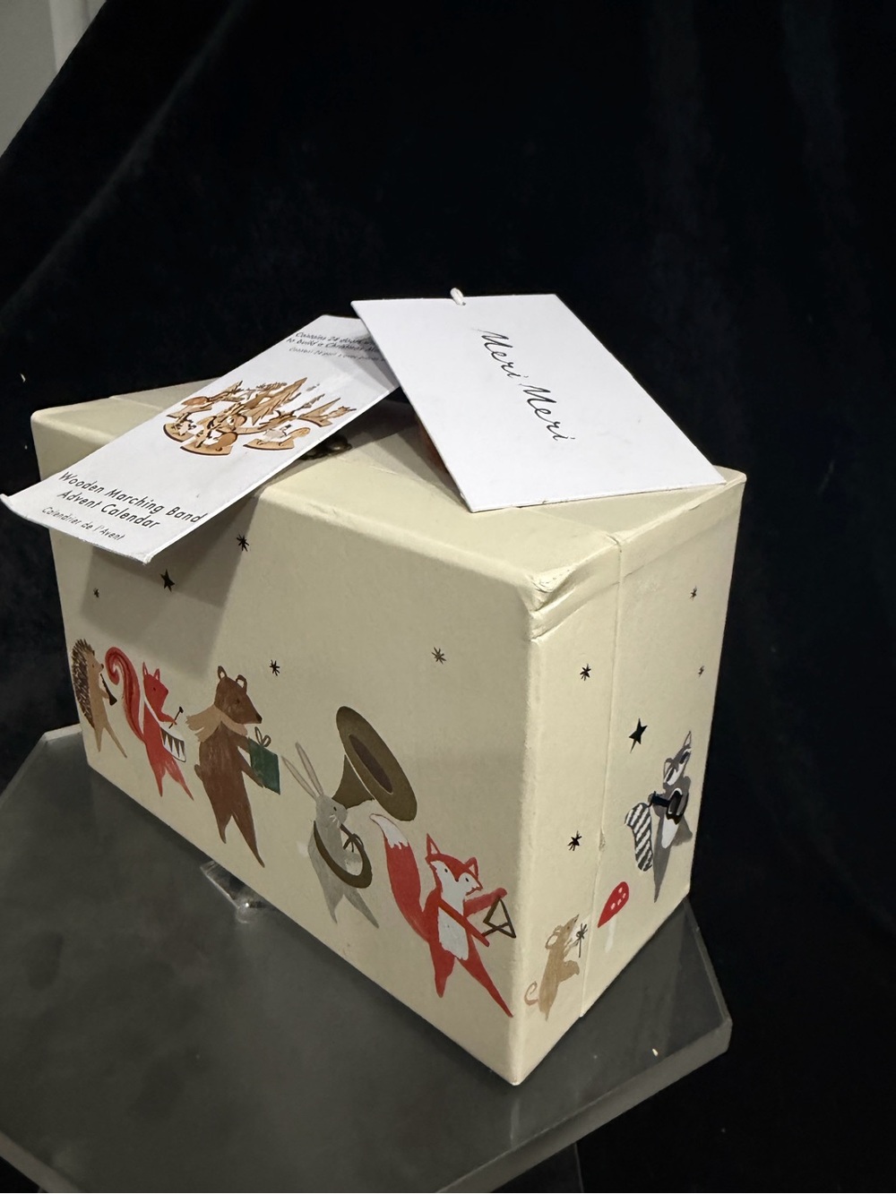 Meri Meri Cream Gift Box with Festive Animal Parade Illustration